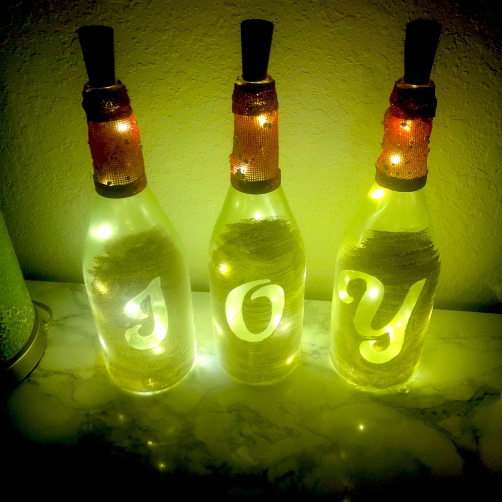 Holiday wine bottle creation